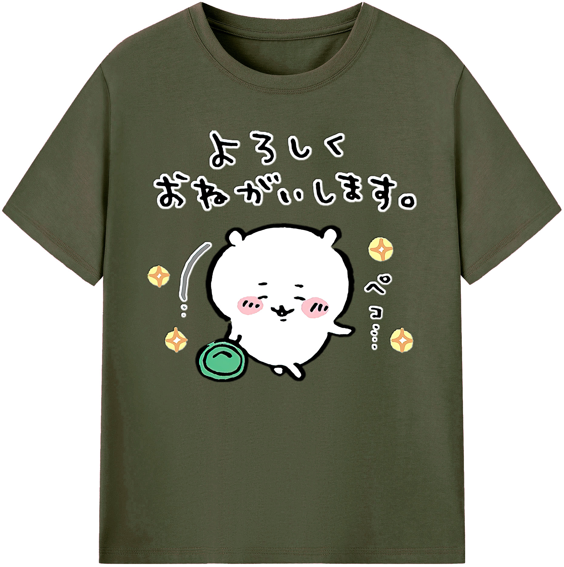 （画像用） ちいかわ ちいかわ Chii-kawa chiikawa 綿100％ メンズ半袖Tシャツ｜肌触りやわらか＆通気性
